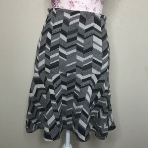 Anthro Moth gray chevron sweater skirt